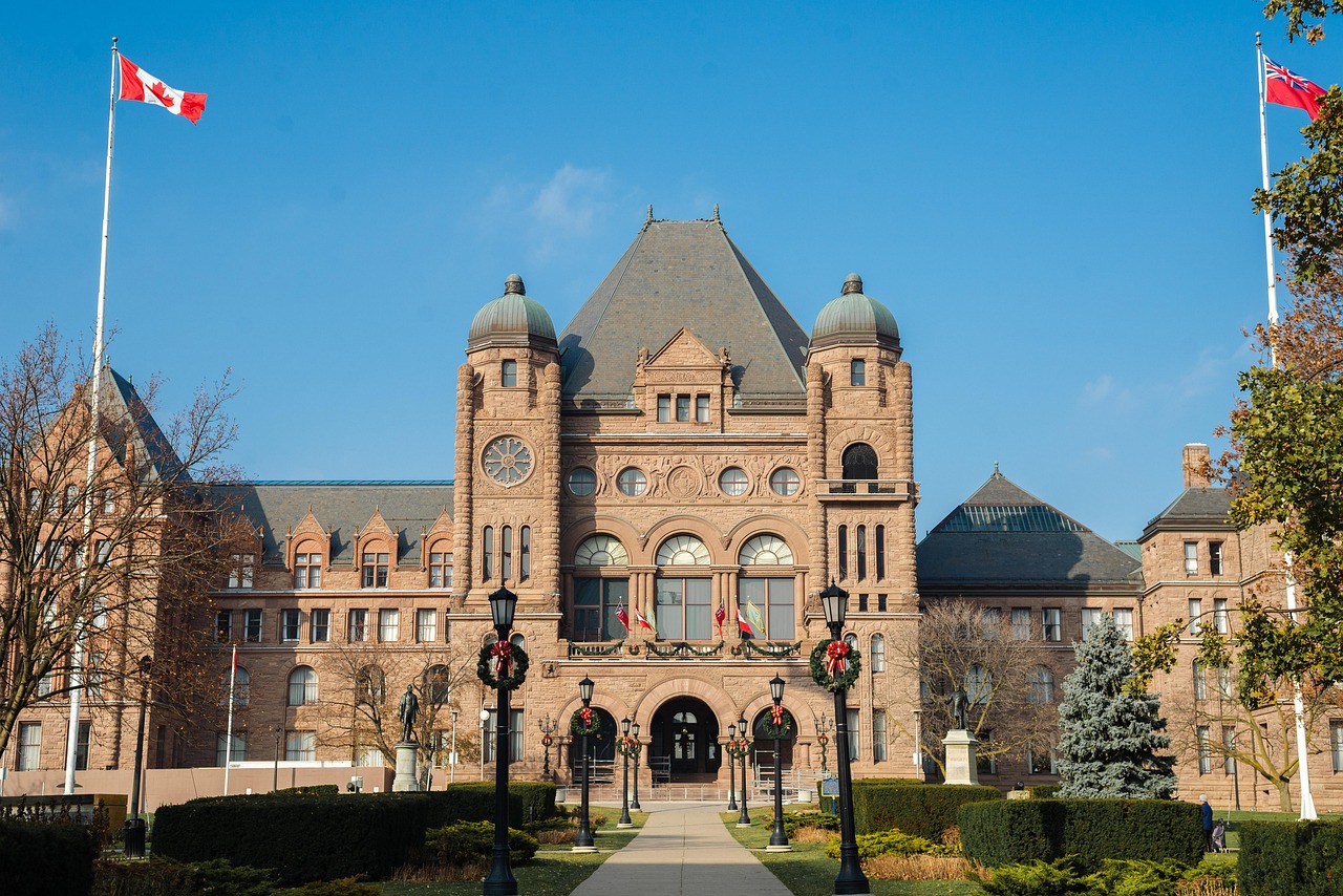 Ontario's provincial legislature building at Queen's Park in Toronto