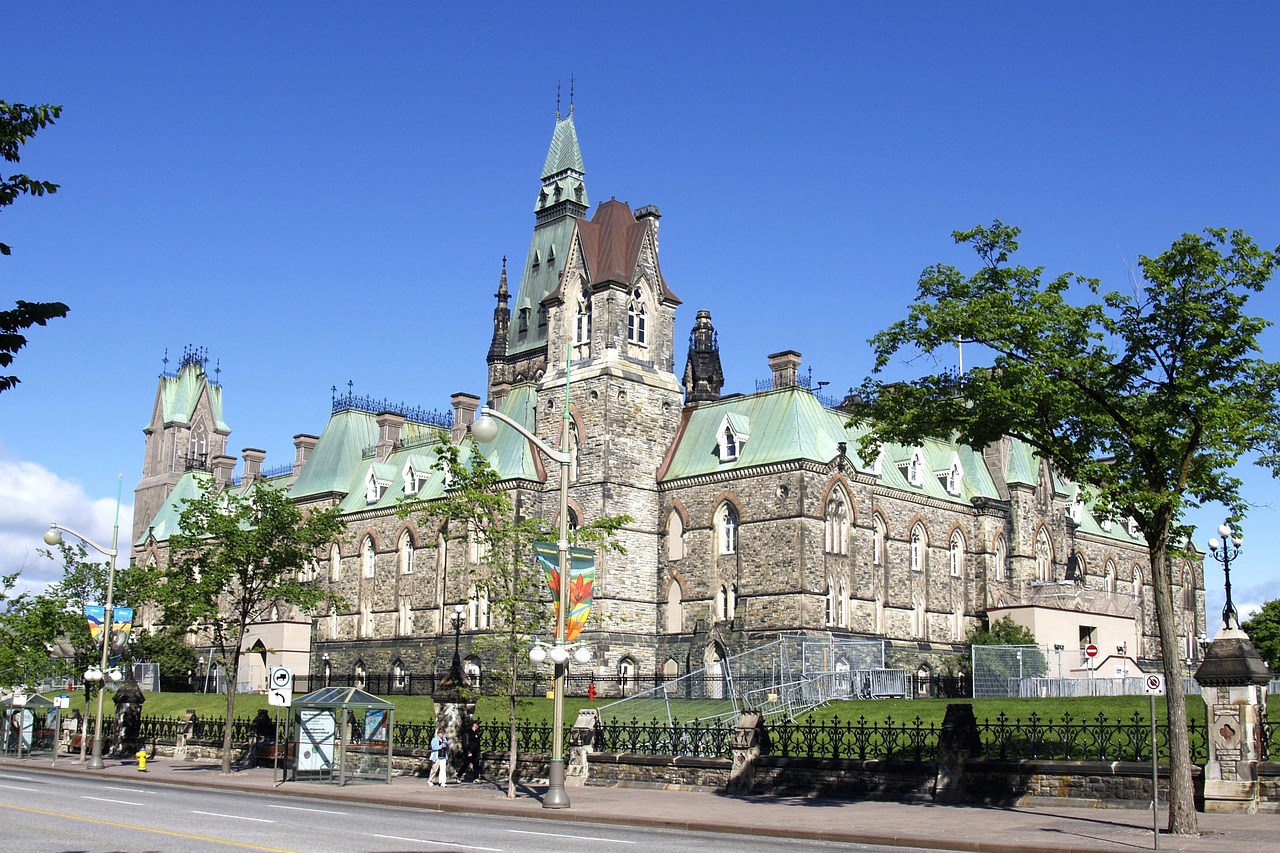 The Canadian Parliament building on Parliament Hill in Ottawa