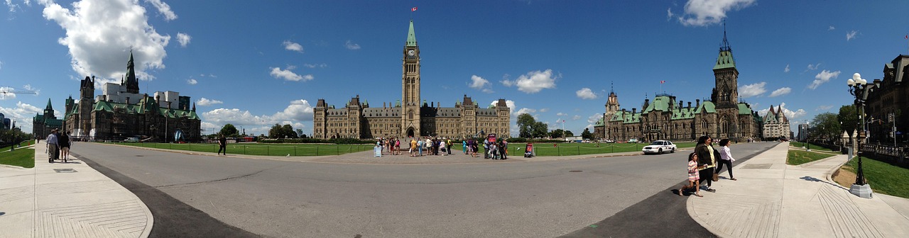 The Peace Tower and Parliament Buildings in Ottawa, Canada, seat of the federal government